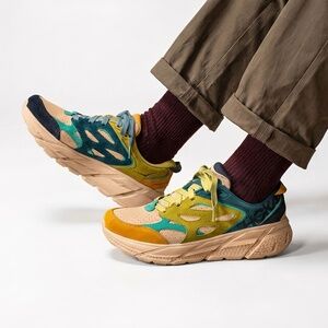 RARE Hoka One One Clifton L Suede - Shifting Sand/Multi - Men's US 9.5